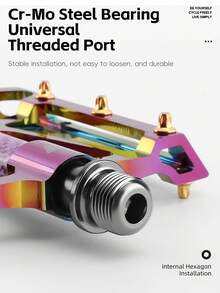 WEST BIKING Bicycle Pedals 3-Bearing Wide Anti-Slip Aluminum Alloy Pedals Personalized Cycling Gear Accessories - Multicolor - View 5