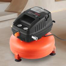 3 Gallon Air Compressor, 1/3HP 0.54CFM @ 90PSI Portable Pancake Air Compressor & 100PSI Max Working Pressure, Oil-Free Compressor Tank For Tire Inflation, Spray Painting, Woodwork Nailing, 120V - Orange - View 9