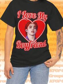 Camiseta Se-venteen S.Co-ups Red Hair I Love My Boyfriend - Negro - View 1