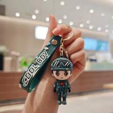 1pc Cartoon Soldier Figurine Keychain, Realistic Standing Soldier Model Key Ring, Portable Bag Chain, Daily Commute Personalized Decoration, Party Small Gift - Multicolor - View 7