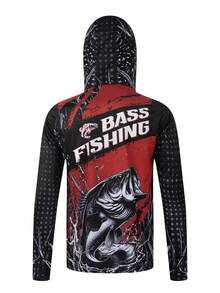 Men's UPF 50+ Fishing Hoodie With Built-In Face Mask, Quick-Dry Long Sleeve UV Protection Functional Fishing Shirt - Multicolor - View 3