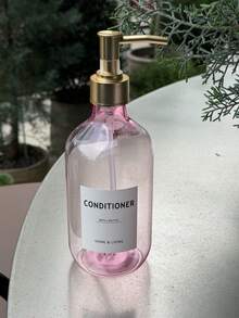 3件組 500ml/16oz 透明粉色壓頭乳液分裝瓶，塑膠空瓶適用於沐浴露、洗髮精、潤髮乳、洗手乳、身體乳液、化妝品、水性乳液，可重複填充，附防水標籤貼紙，浴室配件 - 透粉紅色 - 查看 2