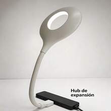 Pequeña lámpara de noche LED lámpara de inducción creativa de cabecera pequeña lámpara de mesa USB enchufe lámpara de noche - Blanco - Ver 3