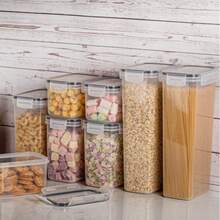 8 Airtight Storage Jars With Lids, Dishwasher, And Include Labels. Perfect For Organizing And Storing Grains In Your Kitchen Pantry. - 查看 8