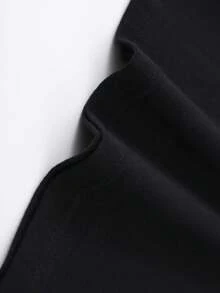 vestidos para graduación de  y verano con estampado para mujer, ropa casual y moderna versátil para el hogar con cuello redondo, con un diseño de Hello - Negro - Ver 4