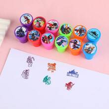 12pcs Cartoon Self-Inking Stamps, Colorful Game Character Stamp Toys, Fan Birthday Goodie Bag Fillers, Game Night Party Favors, Picnic Carnival, Bridal Shower Grad DIY Notebook Craft Supplies - Multicolor - View 5