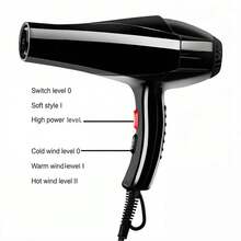 Professional Electric Air Dryer, New Model, High Speed And Compact Design, With Three Speed Levels, Alternating Between Cold And Hot Air,  Blue Light, Ideal For Home Use And In Salons. - Japan A Type Plug(100V) - View 5