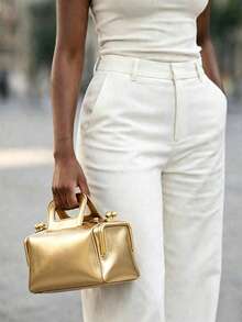 European Vintage Clasp Baguette Bag - Gold - View 2