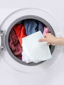 50/100/300 miếng - Miếng giặt chống lem màu, miếng hấp thụ màu, miếng bảo vệ màu chống phai chống lem dành riêng cho máy giặt, miếng giặt chống nhuộm cho giặt hỗn hợp gia đình, công cụ bảo vệ màu cố định màu chống lem, vật dụng chống nhuộm khi giặt - Màu trắng - Hình vuông - Xem 8
