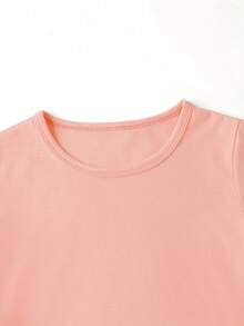 Mi niñera me ama mucho, camiseta estampada para niños, camiseta gráfica de oso lindo para niñas pequeñas, camiseta casual de verano con cuello corto y manga corta. - Rosa - Ver 3