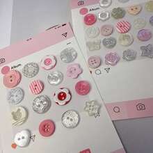6/18/38/52/66/78/86Pcs Random Style Ins Style Colorful Buttons DIY Handmade Resin Decorative Beads Accessories Cute Buttons Clothing Accessories - Multiple Styles - View 9