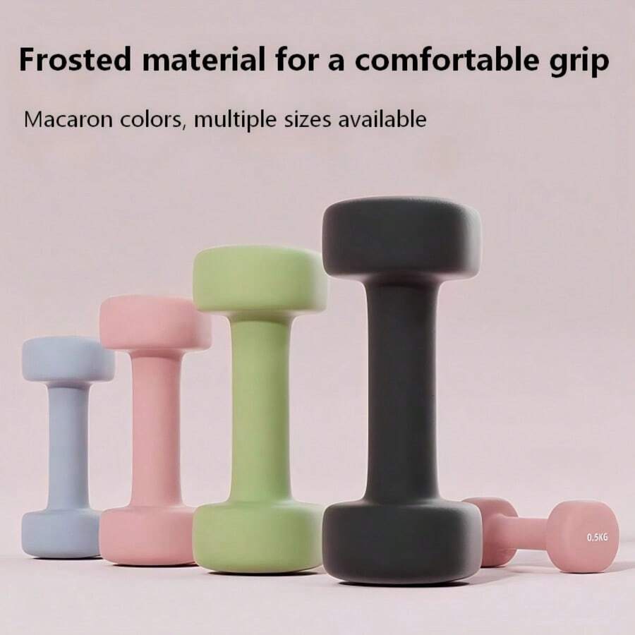 1pc Plastic Coated Dumbbell, Suitable For Women Home Use, Multiple Colors And Sizes Available, Workout Without Leaving Home, Mini Solid Cast Iron Dumbbell - Multicolor - View 1