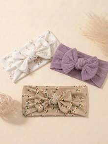 3pcs Cute Candy Color Nylon Bow Baby Headband Summer Princess Baby Hair Accessory Set Suitable For Daily Use In All Seasons - Multicolor - View 3