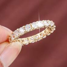 1pc Minimalist Polka Dot Design Cubic Zirconia Inlaid Women's Ring, Suitable For Daily Wear - Multicolor - View 2
