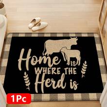 1pc, Home Decor, Cow Print Pattern, Linen Kitchen Rug, Kitchen Mat, Floor Mat, Bathroom Mat, Door Mat, 3D Printed Rectangular, Suitable For Living Room, Bedroom, Hallway, Bathroom, Laundry Room - Polyester Rug, Suitable For Indoor And Outdoor Home Decor - Multicolor - View 16