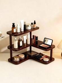 1pc Wooden Corner Storage Rack - Desktop Organizer, Suitable For Home, Bedroom, Kitchen, Office Supplies, Jewelry, Cosmetics, Bookshelf, File Cabinet, Spices And Tableware - Multicolor - View 5