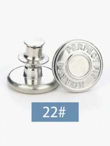 1 pieza Juego de reemplazo de botón de metal sin costuras de 17 mm para jeans, botón redondo con textura de letra desmontable sin clavos, accesorio DIY para costura y manualidades - Múltiples estilos - Ver 11