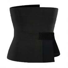 Adjustable Fitness Waist Belt, Abdominal Control Waist Belt, Unisex, Sweat-Absorbing Design, Suitable For Fitness And Weightlifting - Black - View 3