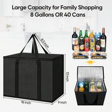 1pc Large Capacity Portable Cooler Bag, 3-Layer Insulation, PVC Non-Woven Fabric Tote Bag, Keeps Food Warm/Cold For 1.5 Hours, Easy-To-Clean Aluminum Lining, Foam Insulation, Durable Handle - A - View 4