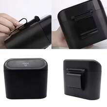 Car Trash Can With Lid + 4 Rolls Of Trash Bags, Leak-Proof Portable Hanging Car Storage Trash Can, Small Vehicle Trash Basket Portable Desktop Trash Can, Suitable For Car, Office, Bedroom, Home Cup Holder Hanging - A - View 7