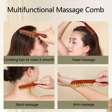 2pcs Set, (10-Tooth Scalp Massage Comb + Gua Sha Board), Used For Body Gua Sha And Head Relaxation. - 10-tooth Scalp Massage Comb + Gua Sha Board - View 7
