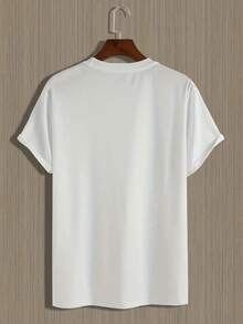 pado de escorpión amarillo, camiseta casual de cuello redondo adecuada para uso informal y actividades al aire libre, camiseta de uso casual.|Top con estampado llamativo|Algodón transpirable - Blanco - Ver 4