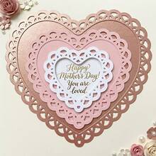 1pc Nested Heart Shape Cutting Template, Suitable For Card Making, Wedding, Birthday, Mother's Day And Other Paper Craft Scrapbooking And DIY Crafts - Multi-Layer Nested Heart Embossing Mold - Heart - View 5
