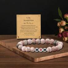 1pc Elegant Bohemian Style Women's Bracelet With MOM Letter Elastic Design, Ideal Birthday/Christmas Gift, Fashionable Casual Daily Wear - Bracelet - View 17