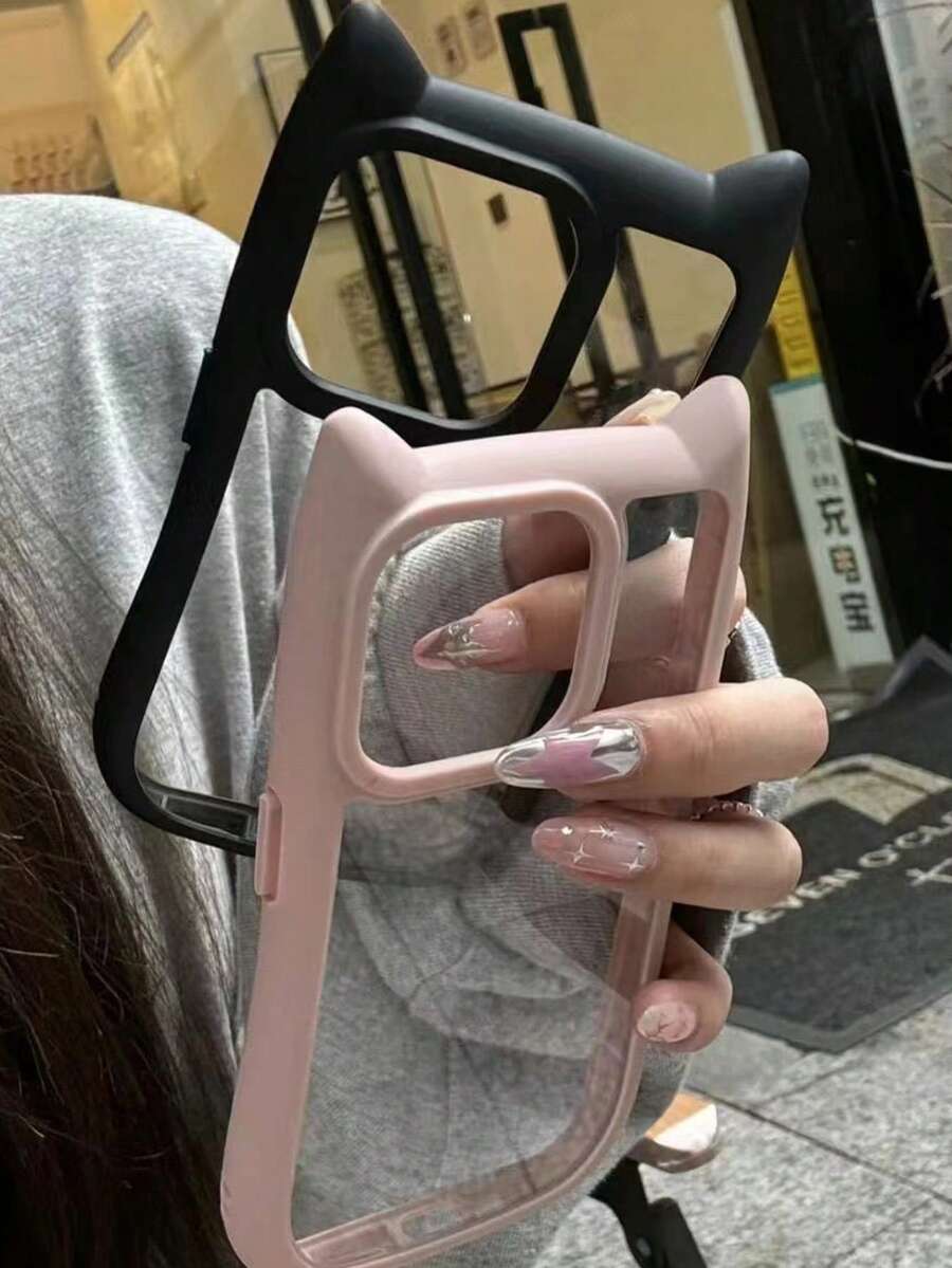 2入新款貓耳二合一親膚加厚防震手機殼,適用於Apple P15proma,女款時尚iPhone14promax防震P13/Xs/Xr卡通P11/7plus8p/78ES2軟殼保護套 - 彩色 - 查看 1