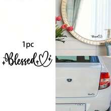 1/2/5pcs Cross And Heart Pattern Blessing Stickers, Suitable For Car Interior, Water Bottle, Cooler, Laptop, Phone Case, Tablet, Notebook - A - View 8