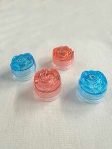 10pcs Plastic Cosmetic Cream Containers With Rose Flower Spiral Lids; Refillable Empty Containers For Cosmetic Samples; Travel Essential - Multicolor - View 6