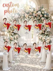 7/14/21pc Banner Foto Wajah Pengantin Wanita Kustom, Banner Wajah Personalisasi Dekorasi Pesta, Cocok Untuk Pesta Pernikahan, Penataan Suasana Pesta, Dekorasi Pesta, Penataan Suasana Pernikahan di Rumah, Hadiah Pernikahan, Hadiah Pesta, Hadiah Liburan - MultiWarna - View 14