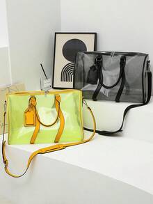 PVC Transparent Large Capacity Handbag - Multicolor - View 8