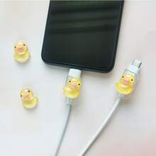 Charming Duck Soft USB Cable Protector - Data Cable Protection Sleeve For Phone Accessories - Durable, Anti-Break, Exquisite Design - Yellow - View 12
