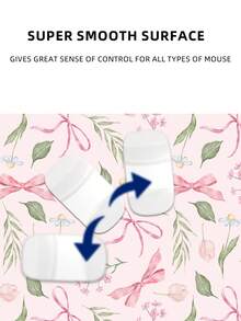 Girl Style Watercolor Pink Bow Floral Oversized Gaming Mouse Pad, Wildflower Tulip Leaf Print XXL Desk Mat, White Background Romantic Plant Non-Slip Rubber Keyboard Pad, Girl Office Desk Decor - View 9