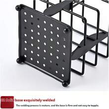 Lightweight & Space-Saving Metal Cutlery Organizer, Fork Motif Design, Easy Clean & Quick Dry Utensil Holder For Countertop, Sink Side & Dining Table Storage - View 5