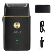 Conjunto de 3 Peças de Cortador de Cabelo Masculino HIENA Preto, Cortador de Cabelo Sem Fio com LED, Aparador de Contorno Zero-Gap e Barbeador de Folha Suave, Kit de Barbeiro Recarregável por USB, Inclui Conjunto Completo de Pentes Guia, Ferramenta Completa para Corte de Cabelo em Casa DIY e Presente de Feriado para Homens - Preto - Visão 12