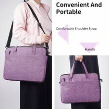 DANYCASE Laptop Carrying Bag Pro Computer Bag HP 15-15.6 Inch Portable Shoulder Crossbody Messenger Bag - Purple - View 7