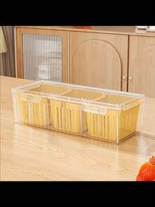 Kitchen Refrigerator Accessories With Lid, 3pcs Transparent Square Removable Drainer Trays, Suitable For Storing Salads, Fruits, Vegetables, Seasonings, Summer Picnic Food Containers - Multiple Colors and Styles - View 13