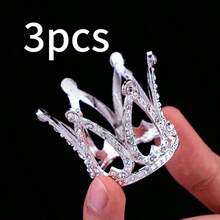 1/2/3pcs Mini Metal Crown Cake Toppers, Gold & Silver Princess Crown Cupcake Toppers For Birthday, Wedding, Bridal Shower & Royal Theme Party - Multicolor - View 11