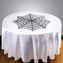1pc Halloween Spider Web Tablecloth Black Spider Web Placemat Set Decorative Fireplace Cover Lace Table Runner Coaster Pad Party Supplies, Wedding Decor, Summer Decor, Outdoor Garden Decor, Outdoor Decor Supplies - Spider Web - View 2