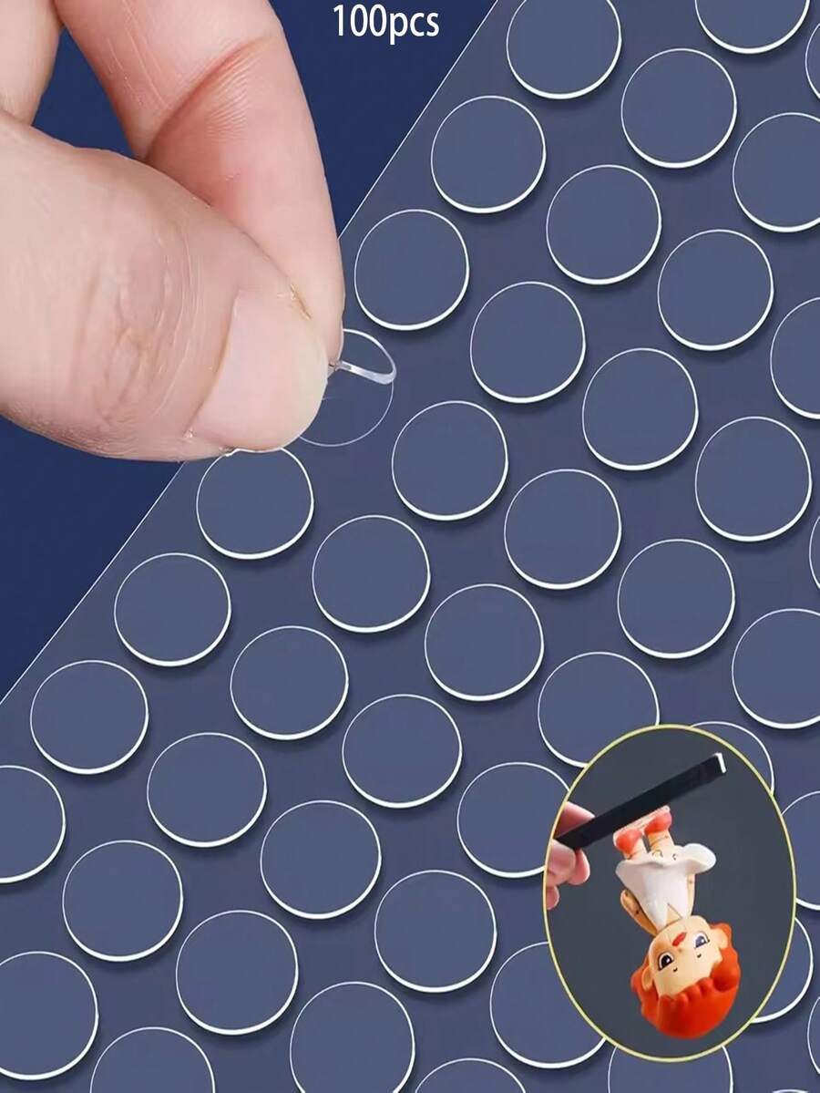 100PCS Round Double Sided Adhesive Tape Dots Strong Acrylic Stickers DIY Scrapbooking Craft Production Fixing Pads - Transparent - View 1