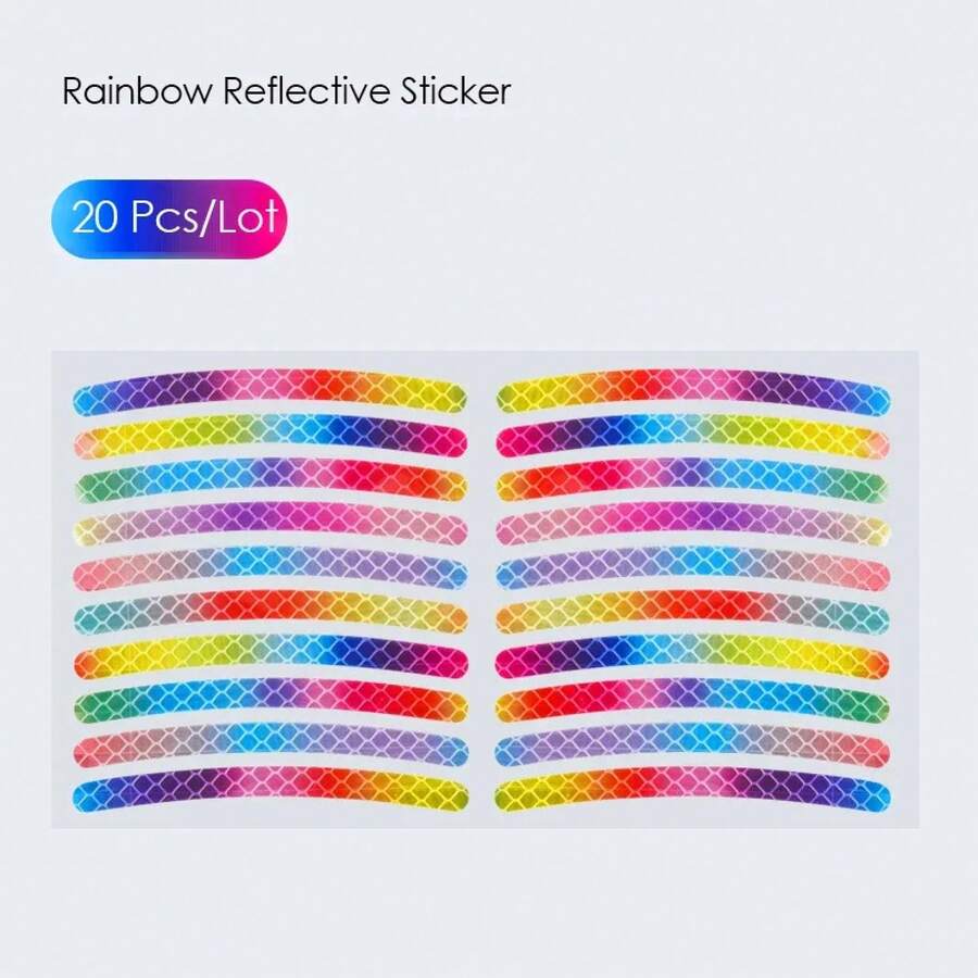 Juego de 2040 pegatinas reflectantes para bicicletas, pegatinas de advertencia de para ruedas, película luminosa de alta intensidad para uso nocturno, universal para bicicletas, motocicletas y automóviles, etiquetas reflectantes de . - Negro - Ver 1