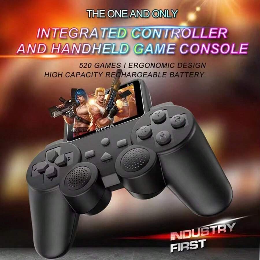 520-In-1 Retro Gaming Handheld Console With , Built-In Classic Arcade Games, AV TV Output, 2.4" Screen, Rechargeable