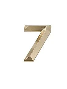 1pc 3D Matte ABS Digital Indicator Sign, Modern Style Pale Gold Geometric Shape, Self-Adhesive Back, No Drilling Required, Sun-Proof And Waterproof, Suitable For Office Doors, Conference Rooms, Office Buildings - House Number - View 24
