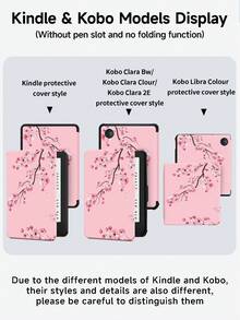 Pink Cherry Tree Protective Case Compatible With IPad Air 8(M4)2026(11-Inch), Air 4/5 10.9 Inch, 7/8/9th 10.2 Inch, Built-In Pencil Slot Compatible With Samsung Tab S6 10.4 Inch, Compatible With Kindle 11th Gen(2022/2024), Kindle Clara 2E, Clara Colour, Clara BW (6-Inch) And Libra Colour (7-Inch),Cute Girly And Stylish Design, Birthday And Holidays. - Multicolor - View 9