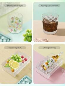 1pc 33-Cavity Blue Ice Ball Mold With Lid, Refrigerator Ice Cube Tray, For Cocktail Drink Frozen Balls (Product Size Is Small, Ice Balls Are Also Small, Please Confirm Size Before Ordering) - Multicolor - View 11