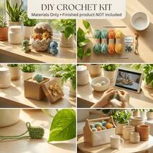 Paket Perlengkapan Merajut DIY Cangkang Telur Dinosaurus Besar & Dinosaurus Kecil, Set Merajut Buatan Tangan Belum Selesai, Termasuk Benang, Aksesoris, dan Tutorial Gambar/Video, Dekorasi Meja yang Indah. Hadiah Buatan Tangan yang Cantik untuk Teman dan Keluarga, Ulang Tahun, Paskah, Natal - C-Setelan multiwarna - View 6
