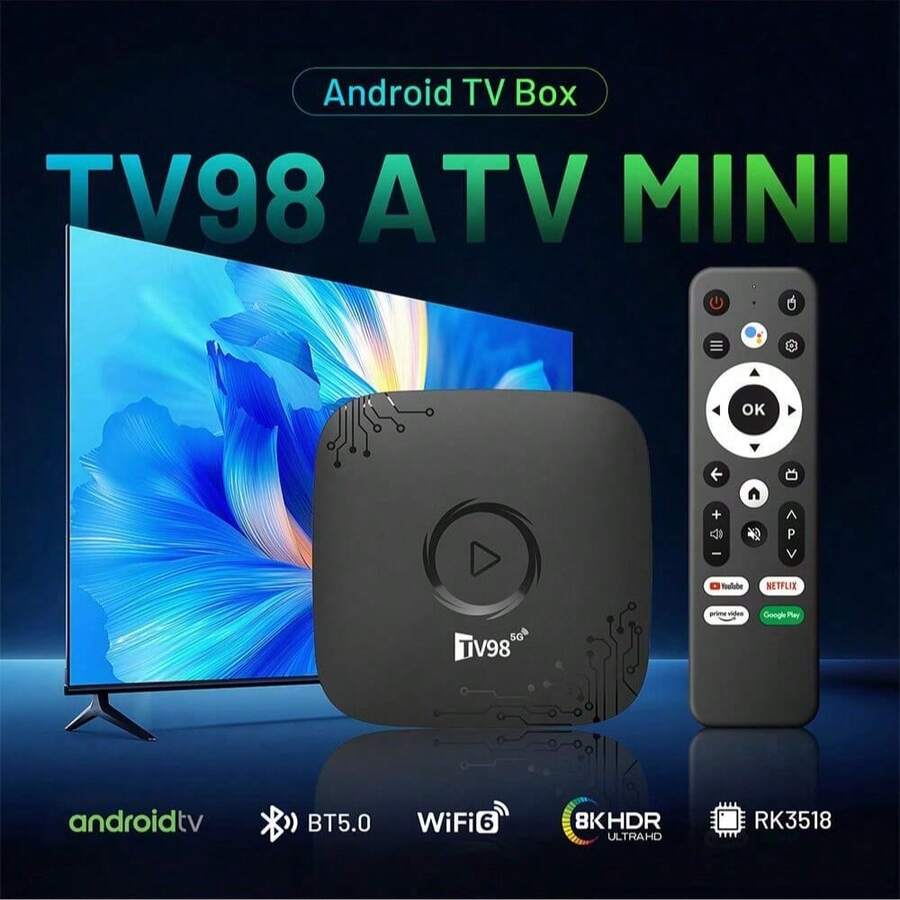 Android 14 Smart TV Box,Real Androidtv Smart TV Set Top Box, With 4K RK3518 Quad Core, Dual WiFi 6 Bluetooth 5 Voice Remote, 2GB Memory And 16GB Flash, Streaming Device, Modern Accessory, Highperformance Device