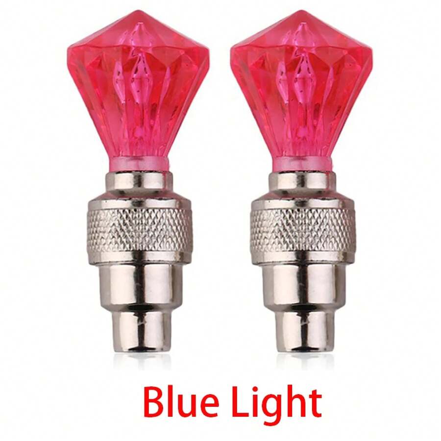 Bicycle Valve Cap Light, LED Warning Light For Mountain Bike, Night Cycling Accessory, Rear Bicycle Light. - Apricot - View 1